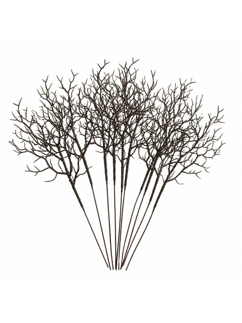 Set of 10 Black Twig Branches Artificial Bare Branch Stems Halloween Decor Gothi
